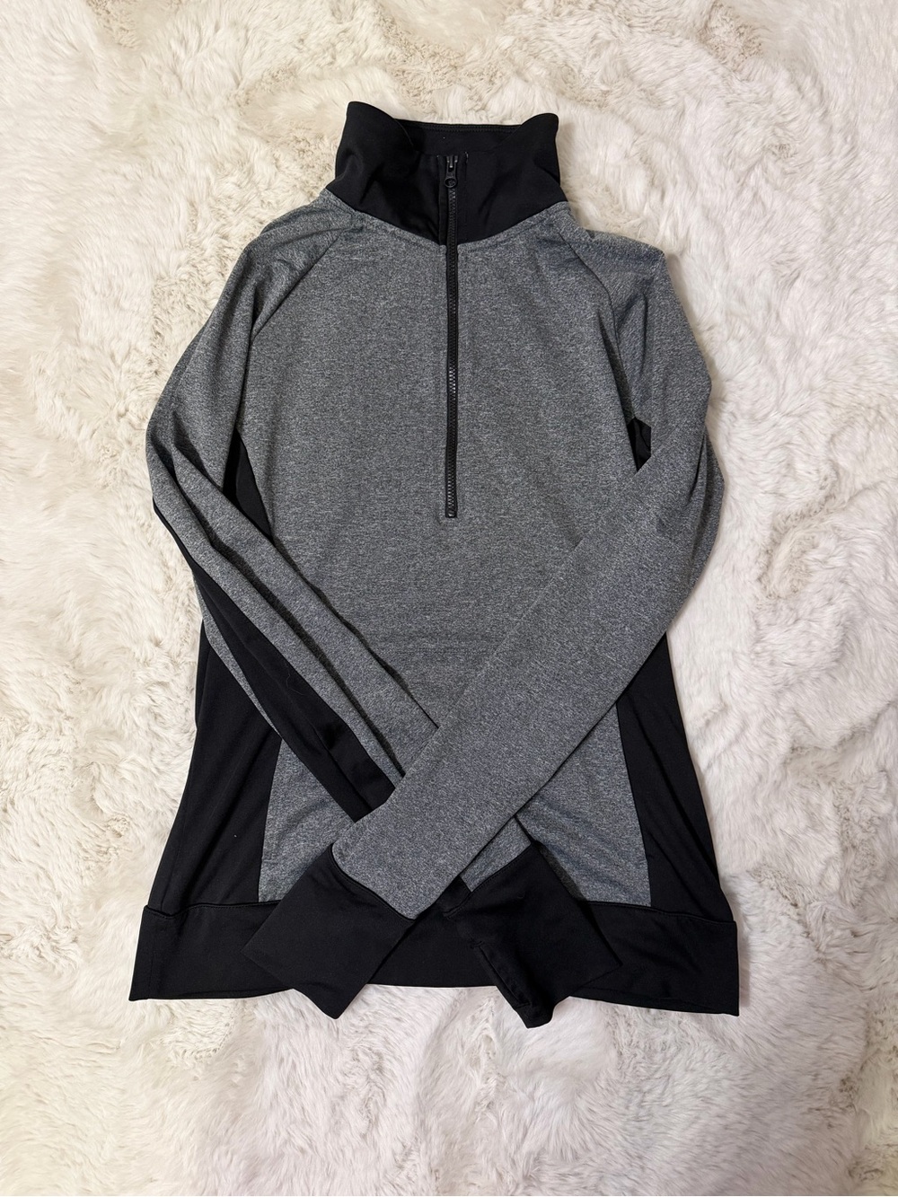 Women’s Grey and Black Half-Zip Performance Sweater